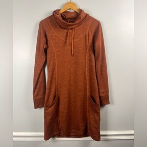 Kuhl orange brown cowl neck long sleeve dress size small